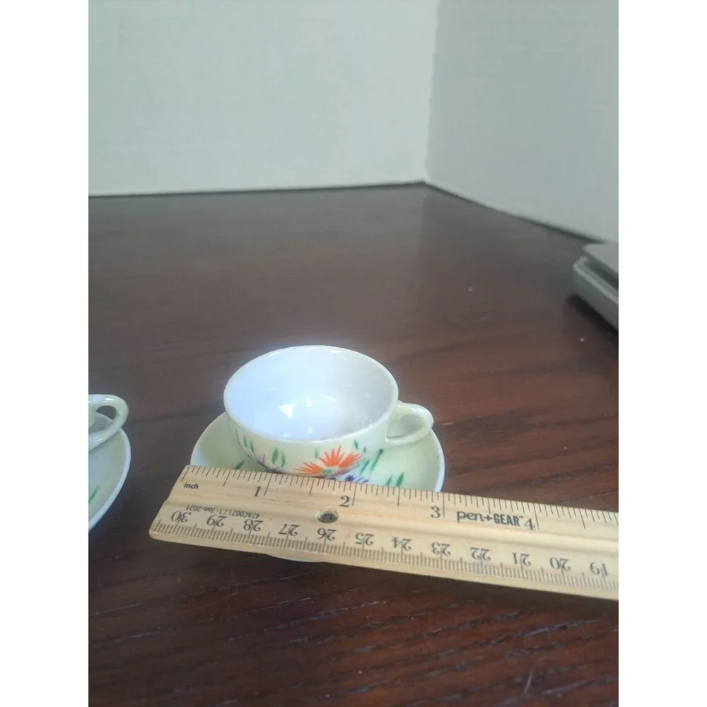 Vintage 1930s Minature Porcelain Floral Teacup And Saucer Set
